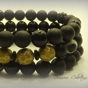 Black Jungle Gemstone Bracelet (Unisex)